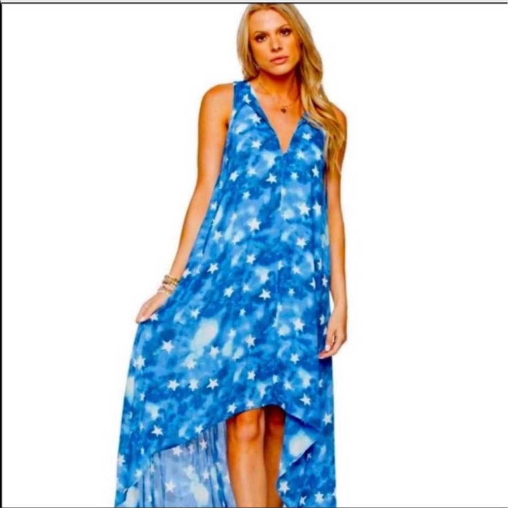 🍋✨Buddy Love Blue Stars High Low dress size S/M
